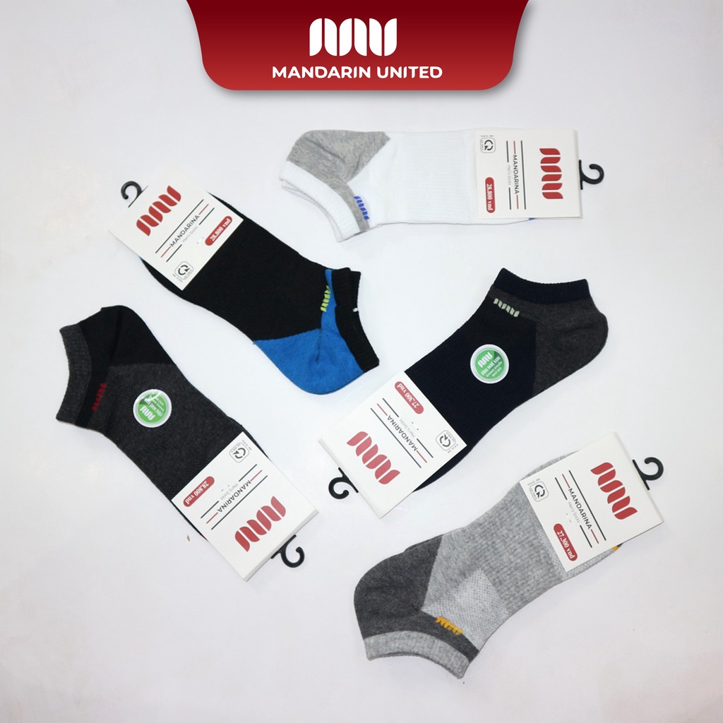 Combo 5 tất nam MANDARIN UNITED cổ ngắn thấm hút cao cấp made in Vietnam - 03304