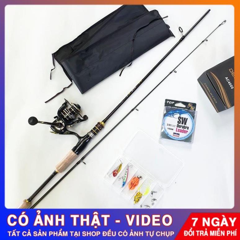 - Bộ cần câu lure máy đứng carbon + máy câu Deukio AC4000 tặng nhiều phụ kiện dùng ngay mã BCM12 -