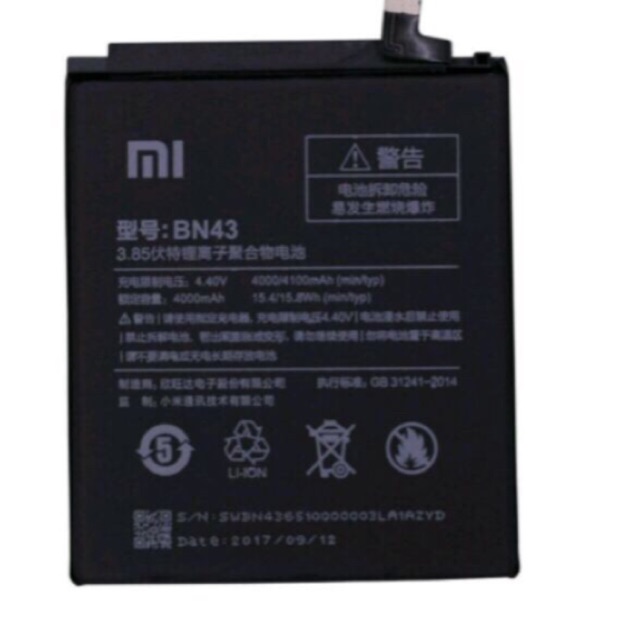 Pin xịn máy xiaomi redmi Note 4X (BN43)