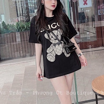 Áo thun cotton mịn in hình Áo cộc tay nữ Meimei A009