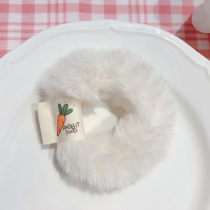 Dây cột tóc lông trắng mịn in hình ngỗ nghĩnh