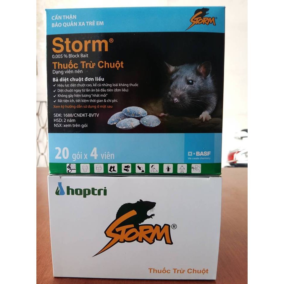 THUỐC DIỆT CHUỘT STORM hộp 5 gói 20 viên
