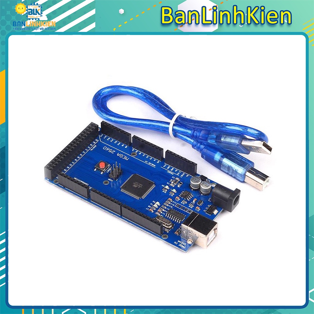 Kit học tập arduino mega2560 kèm cáp nạp bảo hành 6 tháng/ 16u2/ ch340/ kèm cáp nạp