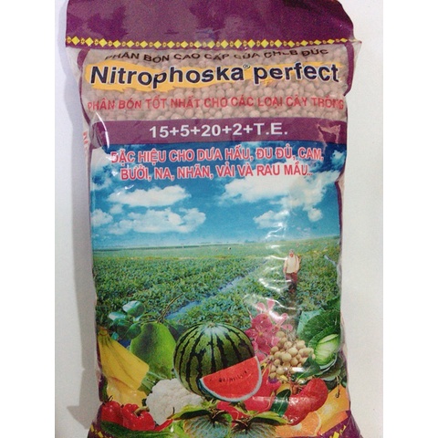 Phân bón cao cấp Nitrophoska 15-5-20 +TE chuyên cho hoa, cây ăn trái 1kg HOT
