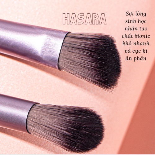 Bộ 4 cọ đánh phấn mắt lông mềm, bộ cọ trang điểm cá nhân bao da cao cấp HC006 - Hasara