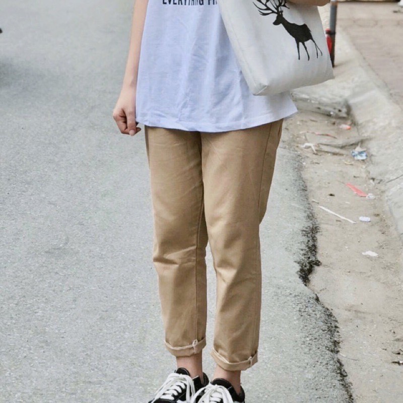 [UNISEX] Quần Baggy Kaki Form Chuẩn Cho Nam và Nữ