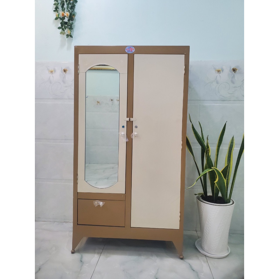 Tủ sắt quần áo cao 1m6 2 cửa