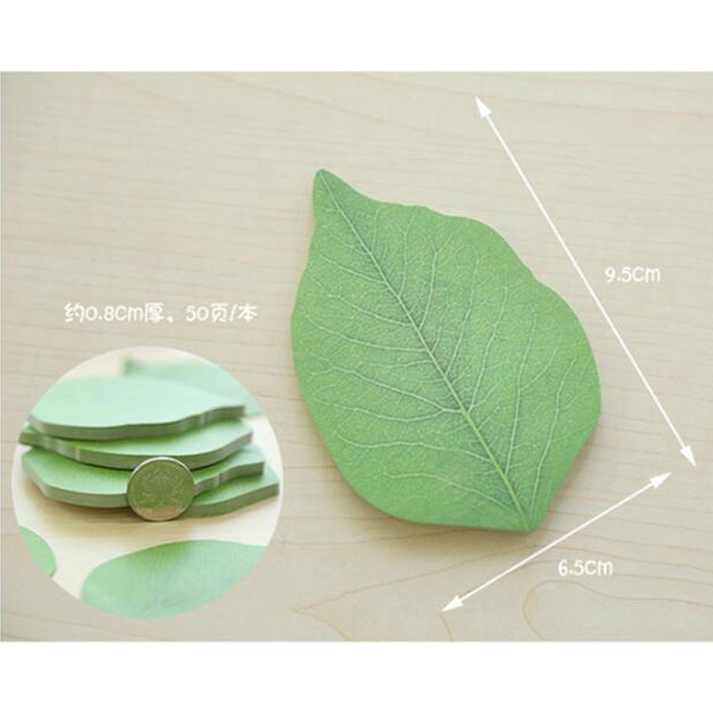 Tập 50 tờ giấy ghi chú hình chiếc lá xinh xắn