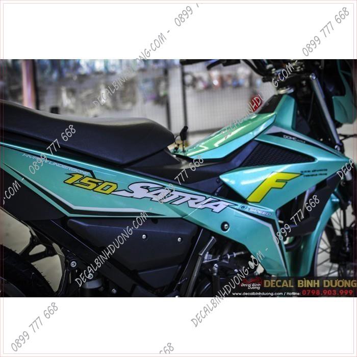 Decal Xe Máy - Tem Trùm Satria, Raider Xanh Ngọc Candy Cao Cấp