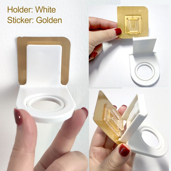 Móc dán tường tự dính treo chai sữa tắm chống thấm nước chống ẩm không cần khoan lỗ