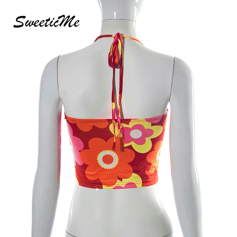 Áo Hai Dây Cổ Chữ V Hở Lưng In Họa Tiết Hoa Thời Trang Quyến Rũ Cho Nữ | BigBuy360 - bigbuy360.vn