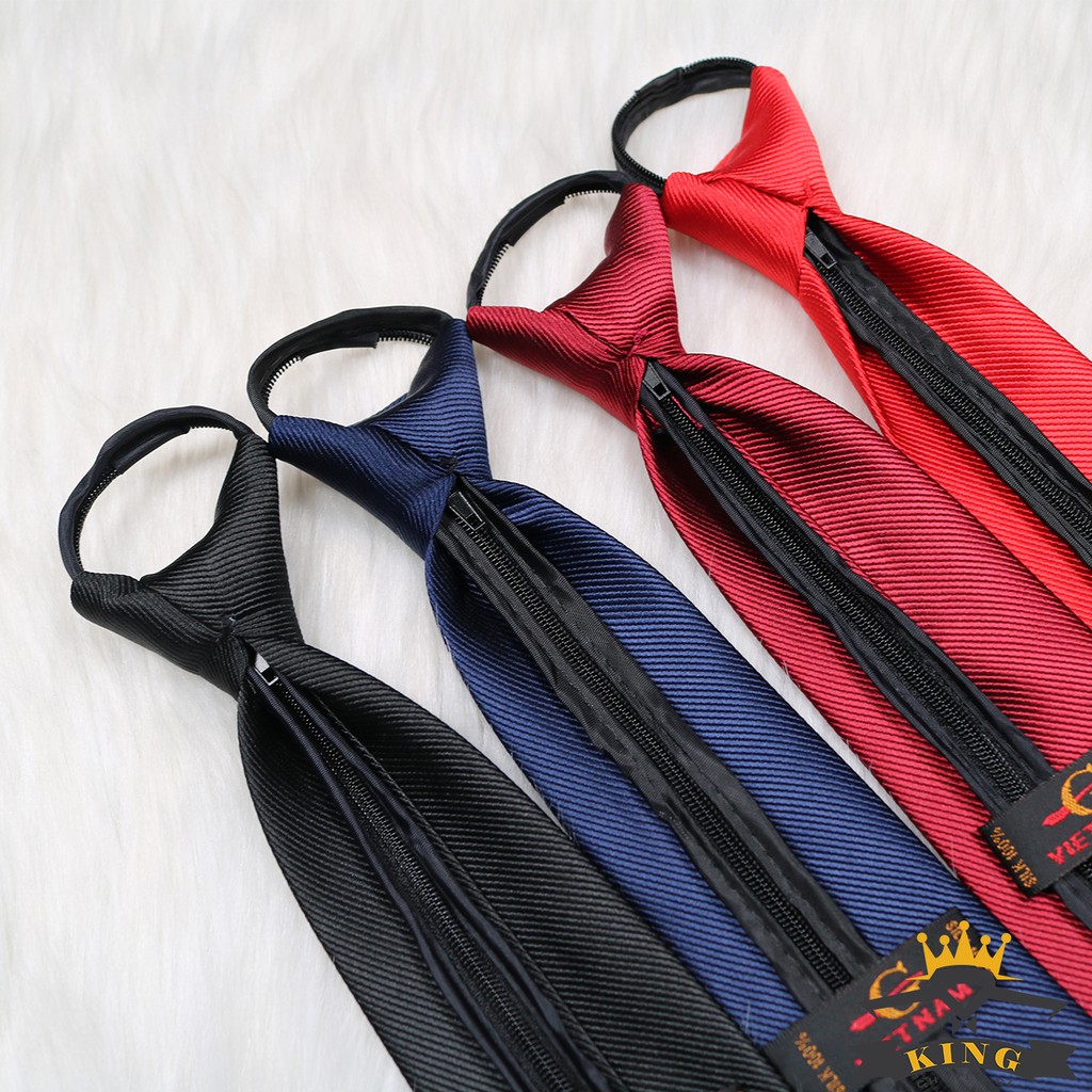 Cà vạt nam KING thắt sẵn công sở và học sinh vải lụa cao cấp giá rẻ C007