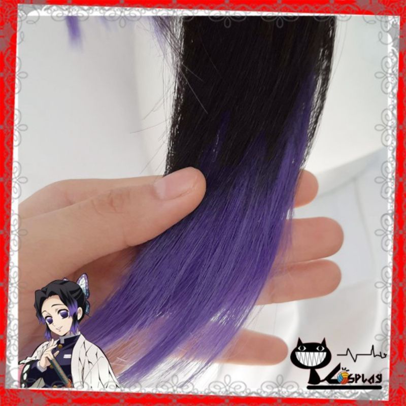 Wig/tóc giả cosplay Kochou Shinobu - Kimetsu no yaiba màu đen tím
