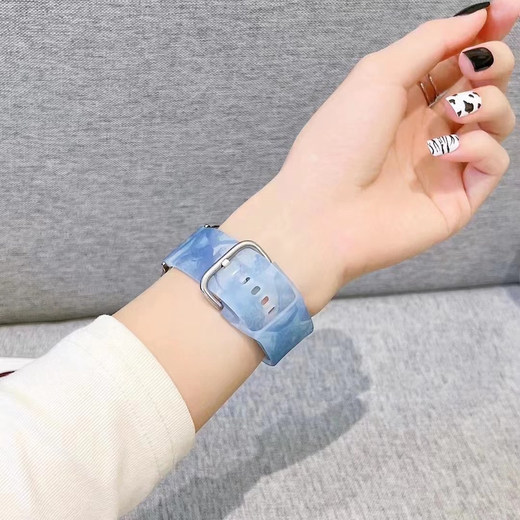 Dây Đeo Đồng Hồ Apple Watch 42mm 38mm 40mm 44mm 45mm 41mm Series 7 6 Họa Tiết Cẩm Thạch Cầu Vồng Mẫu 2022