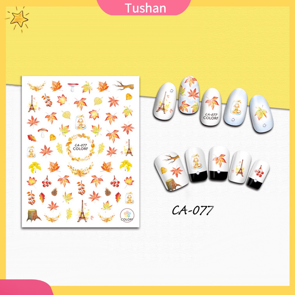 Lá Poster Trái cây Phong Tháp Nail Sticker Phụ nữ Truyền nước Nghệ thuật Trang trí Decal
