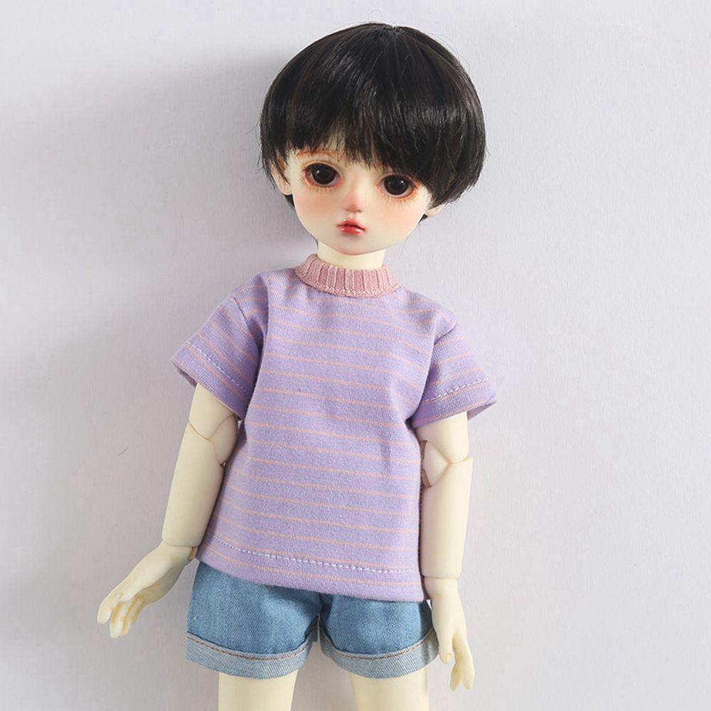 Bộ Áo Thun Cầu Vồng + Quần Short Jean Xinh Xắn Cho Búp Bê Tỉ Lệ 1/6 30cm