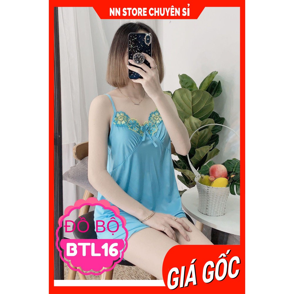 Đồ bộ nữ mặc nhà chất thun mềm mịn siêu mát lạnh phối ren dễ thương BTL thun lạnh đùi tổng hợp