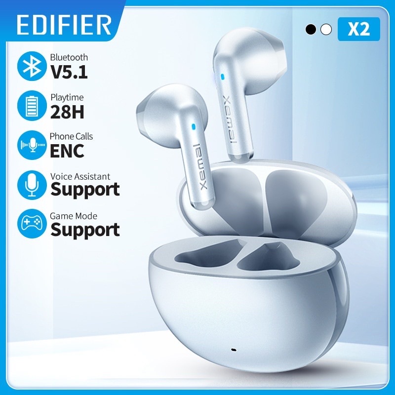 Tai nghe bluetooth 5.0 True Wireless Edifier X2/ Edifier X3, APTX, CVC 8.0, IP55, Type C, nghe 6 giờ (bản quốc tế)