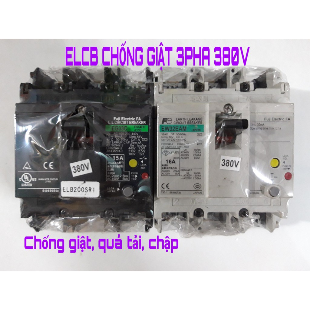 CB CHỐNG GIẬT 3 PHA NHẬT 15A ĐẾN 100A 380V