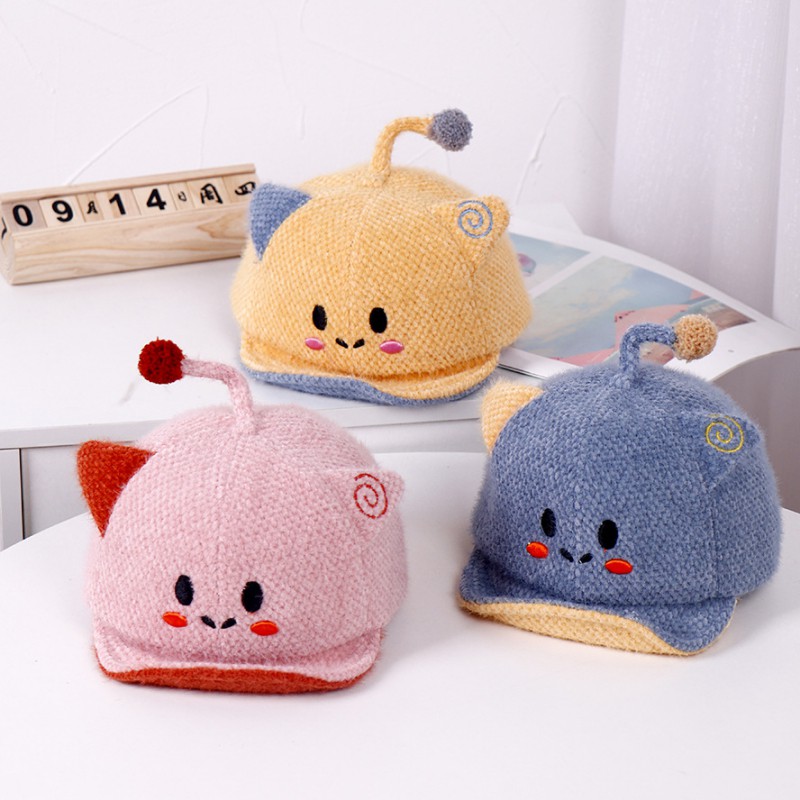 Mũ Trùm Đầu Giữ Ấm Phối Tai Mèo Đáng Yêu Cho Bé