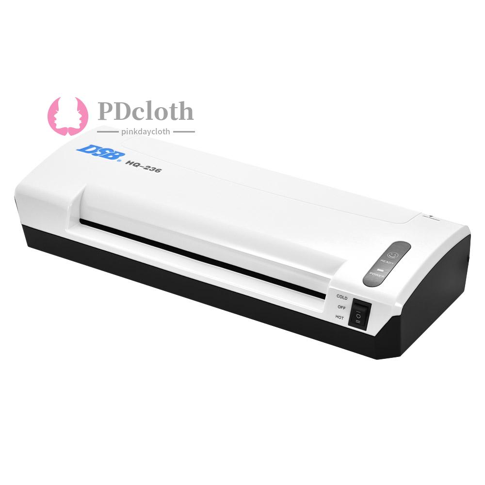 DSB HQ-236 A4 Photo Hot Cold Laminator Free Paper Trimmer Cutter 1.5-2min Warm Up 400mm/min Fast Speed for 80-125mic Film Laminating with Jam Release EU Plug