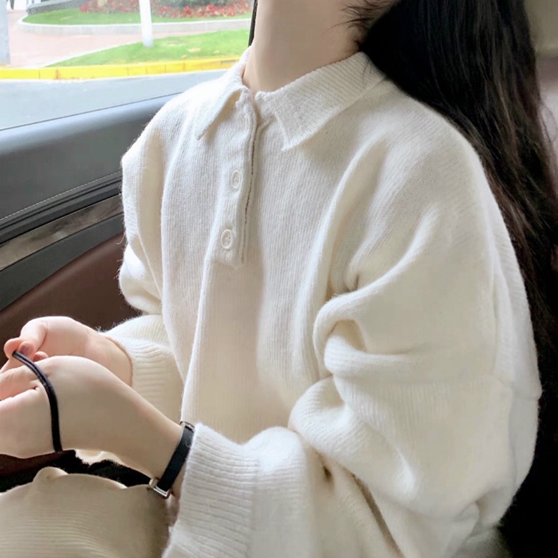 Áo len nữ Pure Cube tay dài có cổ thời trang Hàn Quốc