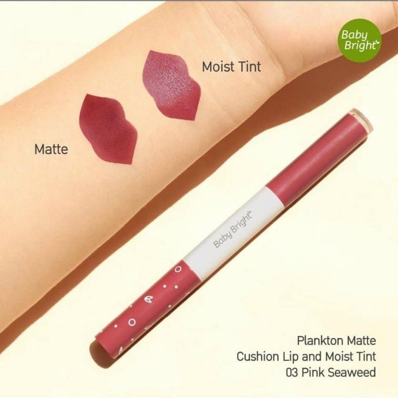 SON LÌ HAI ĐẦU BABY BRIGHT MATTE CUSHION LIP &amp; MOIST CHÍNH HÃNG - 8430