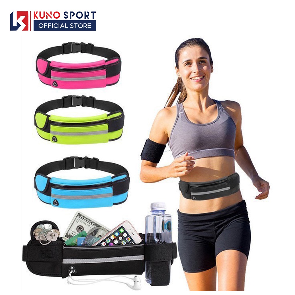 [Mã FATREND1912 giảm đến 30k tối đa 99k] Túi Đeo Hông Chạy Bộ KUNO SPORT Có Led Phản Quang