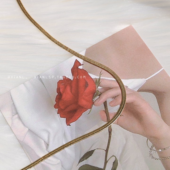 Vòng cổ Nam Nữ đơn giản Chuỗi xương đòn Phong cách Âu Mỹ Màu vàng Phụ kiện Làm bằng tay VC-055