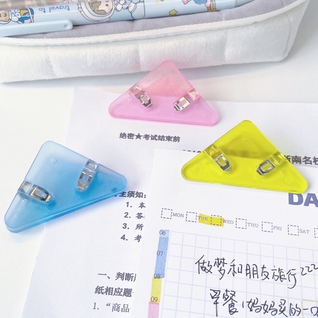 Mới Set 10 Kẹp Giấy Ghi Chú Hình Tam Giác Nhiều Màu Trong Suốt Sắp Xếp Gọn Gàng Cho Văn Phòng / Trường Học