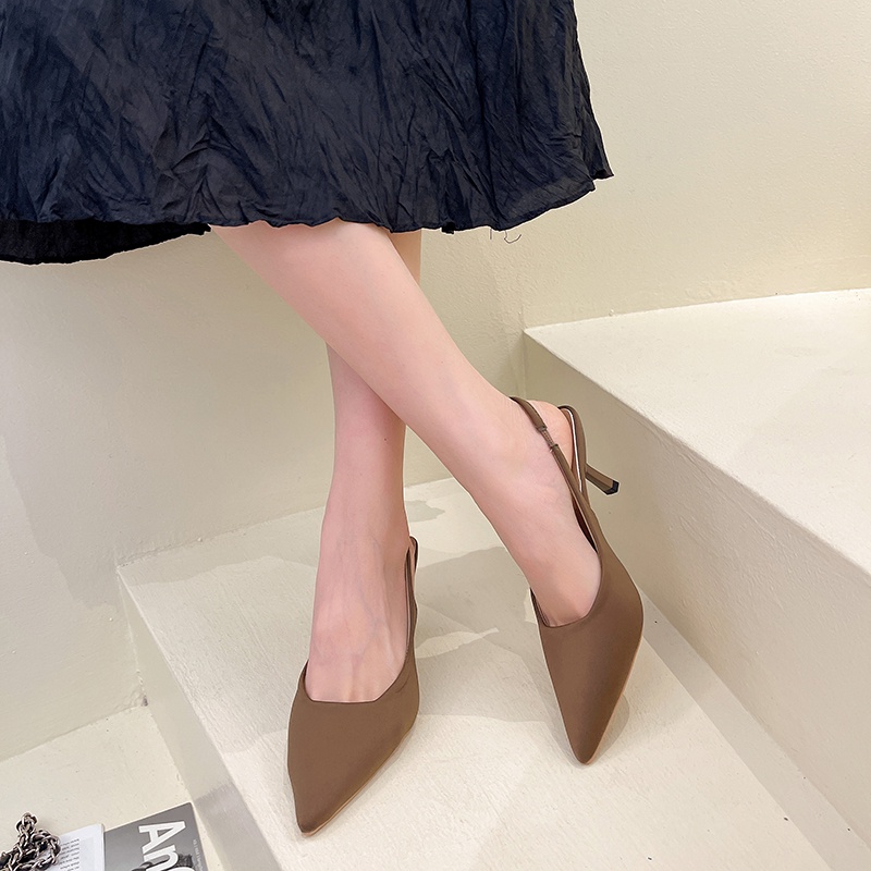 Giày Cao Gót Nữ Hở Ngón Màu Đen/Xanh Lá