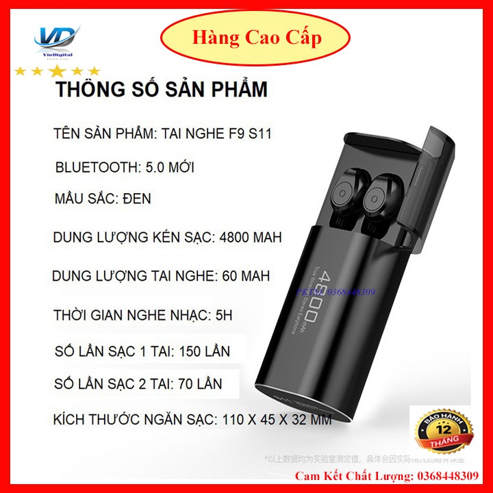 Tai Nghe Bluetooth, Tai Nghe Không Dây 5.0 Kiêm Sạc Dự Phòng S11 Chất Lượng Cao, Chống Nước IPX5, Chống ồn. | BigBuy360 - bigbuy360.vn