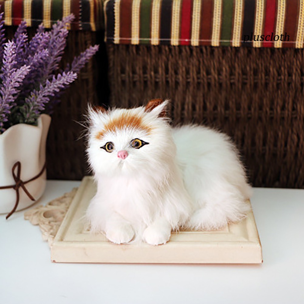 Mô hình đồ chơi chú mèo ở tư thế nằm dùng trang trí xe ô tô tiện lợi