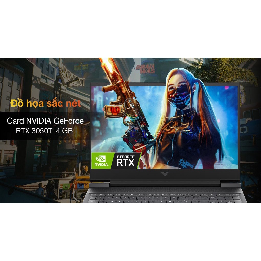 Laptop Gaming HP VICTUS 16 e0179AX R5 5600H/8GB/512GB/4GB RTX3050Ti/16.1"F/144Hz/Win11//Đen - Hàng chính hãng