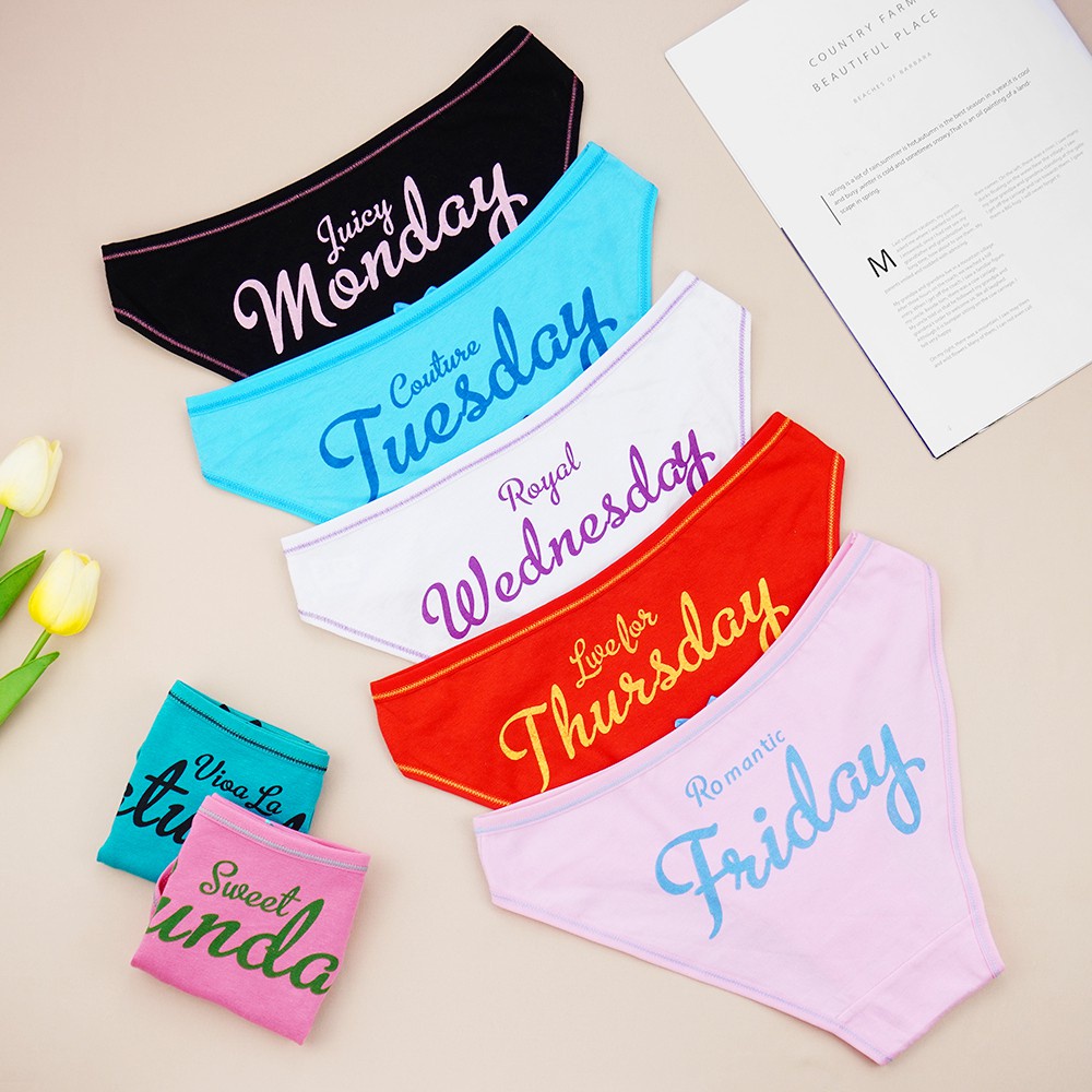 Set 7 Quần Lót Cotton Lưng Thấp Thời Trang Cho Nữ | BigBuy360 - bigbuy360.vn