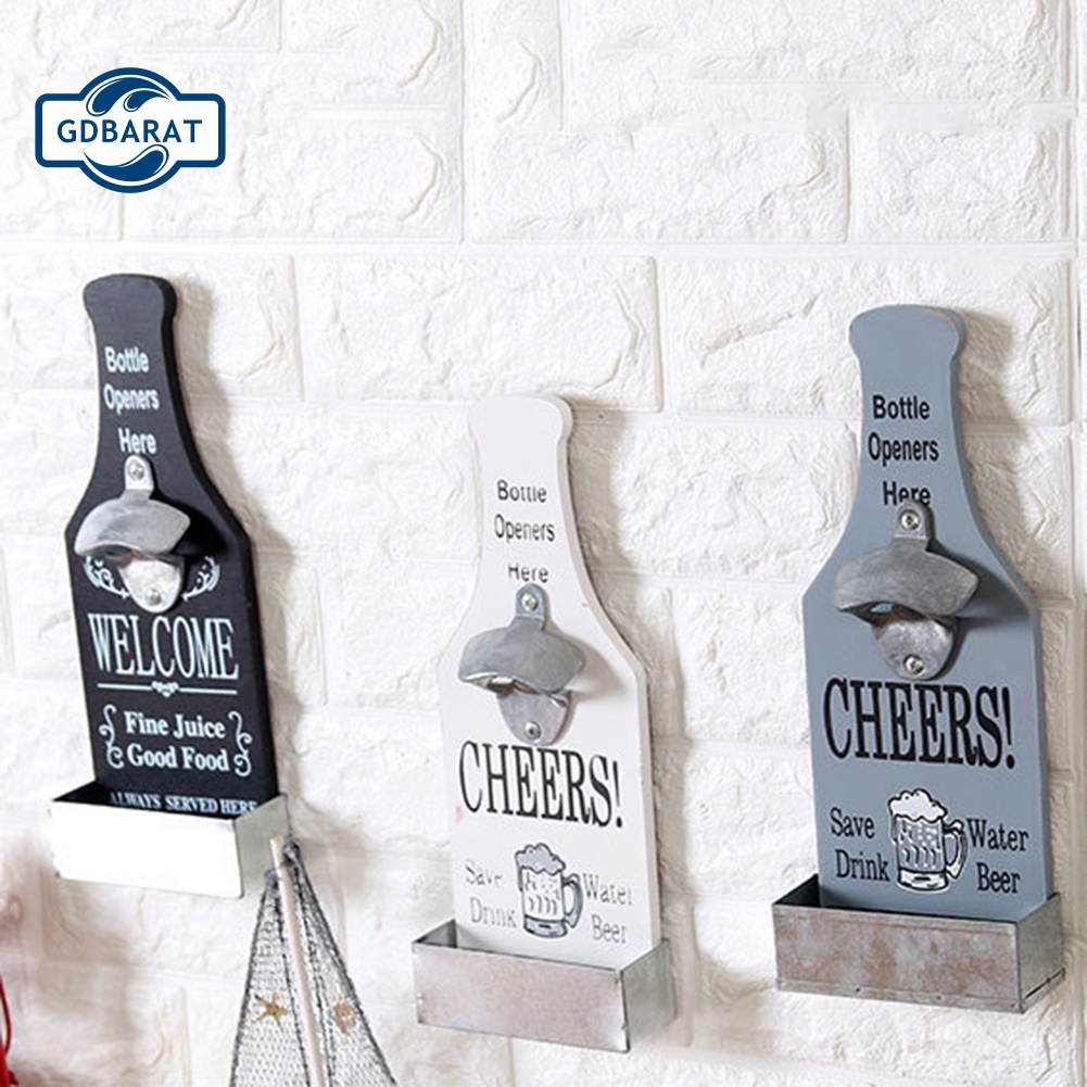 [NYCA Stock] Dụng Cụ Mở Nắp Chai Bằng Gỗ Cổ Điển Trang Trí Tường Nhà Hàng