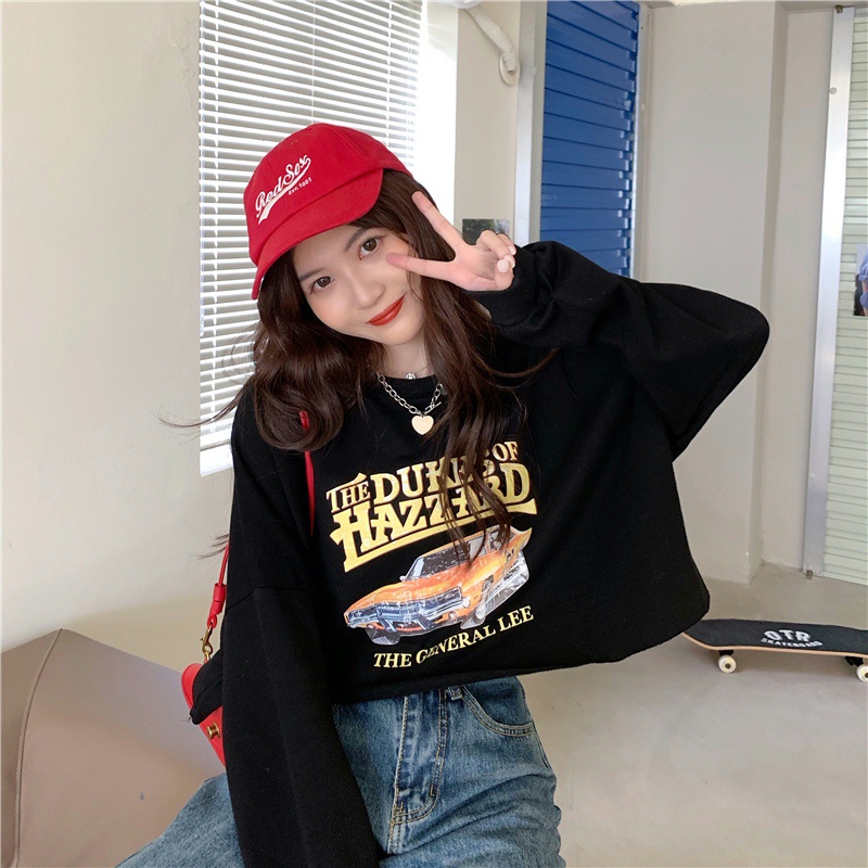 Áo Nỉ Dài Tay Dáng Rộng Thiết Kế Mới Thời Trang Mùa Thu Dành Cho Nữ