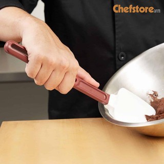 Thìa Vét Bột💥Chính Hãng Vollrath, Mỹ, Dài 34 Cm Silicon Chịu Nhiệt 262 Độ C Dẻo Bền Bỉ Lưỡi Khum Hình Thìa
