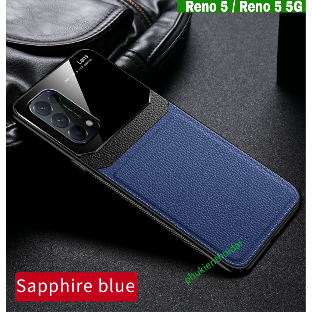 Ốp lưng Oppo Reno 5 / Reno 5 5G chống sốc Da Kính thời trang cao cấp