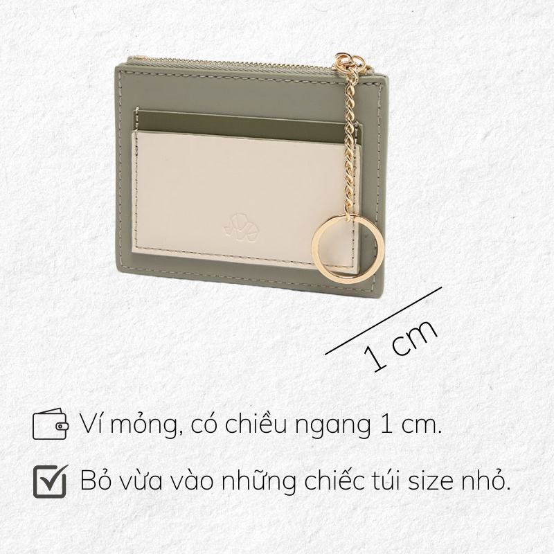 Ví da MICOCAH pu mỏng màu pastel thời trang Hàn Quốc đựng thẻ nữ atm card mini Tina Shop EL002