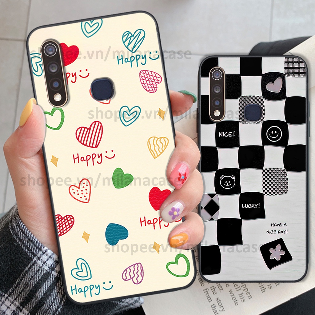 Ốp Vivo Y19 / U3 in hình caro trái tim siêu đẹp, siêu nét đầy phong cách cá tính
