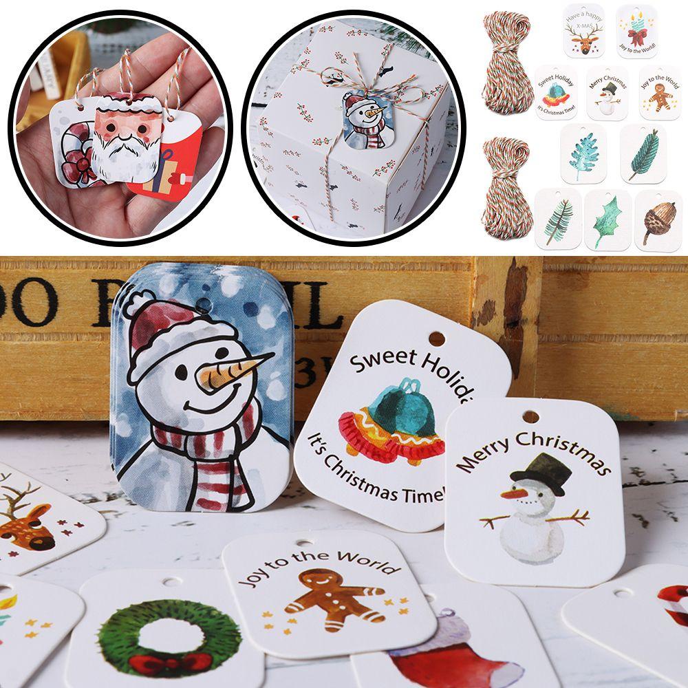 CONOPERY Bộ 48 / 50 Nhãn Giấy Kraft Gói Quà Giáng Sinh