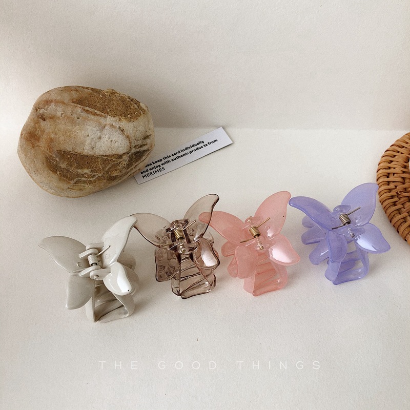 Kẹp Càng Cua Acrylic Trong Suốt Thiết Kế Hình Bướm Thời Trang Cho Nữ