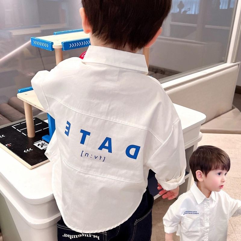 Áo Sơ Mi Cotton Dài Tay Thiết Kế Mới Thời Trang Mùa Xuân Dành Cho Bé Trai