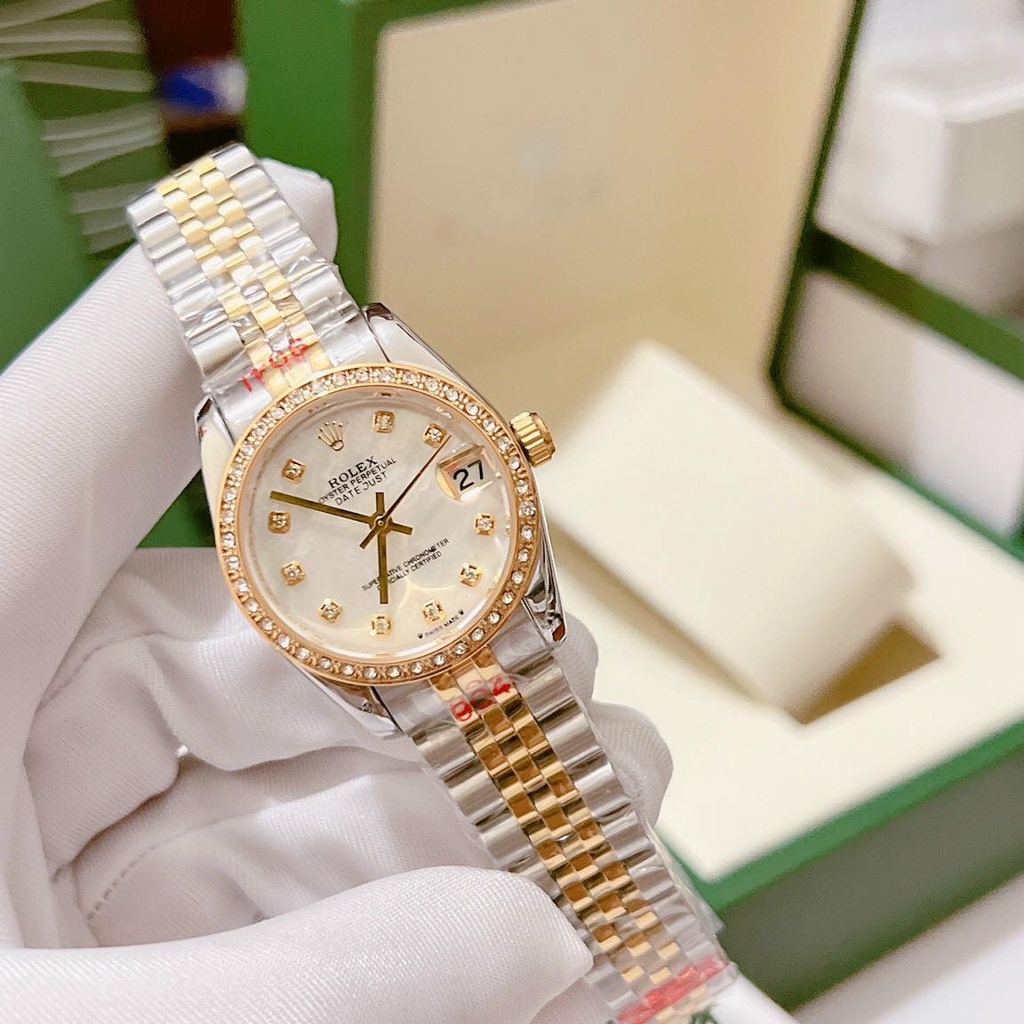 Đồng hồ Rolex nữ MÁY NHẬT size 32mm HỢP KIM 904 Không Gỉ Không bay màu