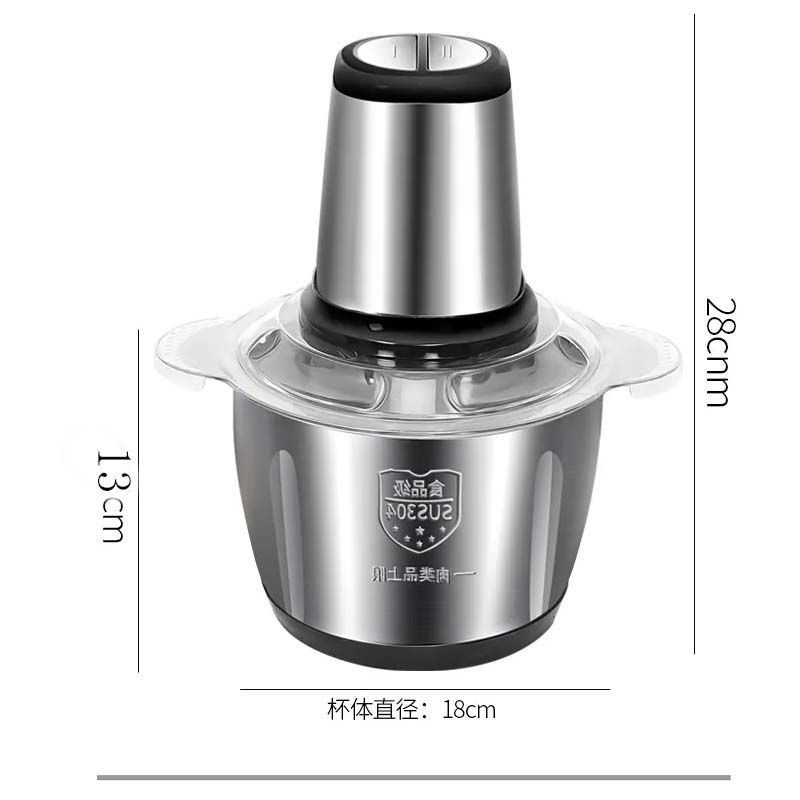 Máy xay thịt đa năng cối inox 304, 4 lưỡi dao thép không gỉ, Máy xay thịt inox đa năng, xay sinh tố thịt, cá, rau củ hoa