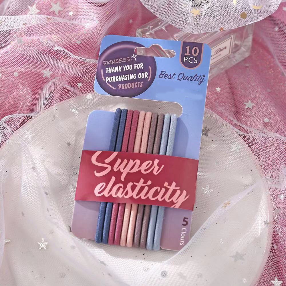 Set 10 Dây Buộc Tóc Nylon Nhiều Màu Sắc