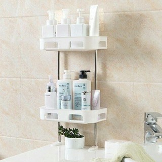 Kệ nhà tắm 2 tầng đa năng hít chân không - Kệ nhựa gắn trên nắp bồn cầu
