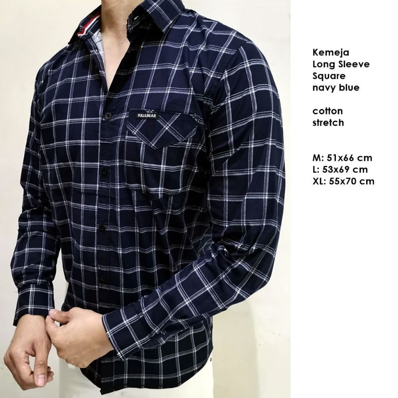 Áo Sơ Mi Nam Dài Tay Màu Xanh Nước Biển size M L XL