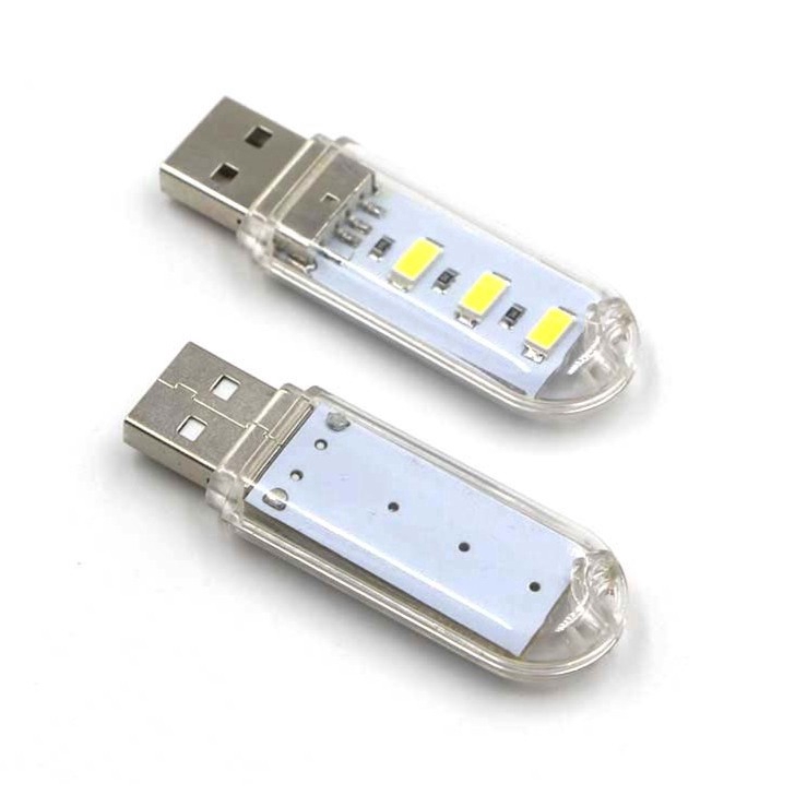 Đèn USB 3 LED 5V ánh sáng trắng / ánh sáng ấm tiện dụng